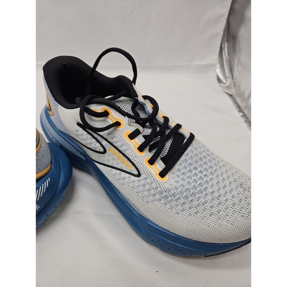Men's Brooks Glycerin 21, White/Sapphire/Orange, 8 D Medium US - Picture 8 of 16